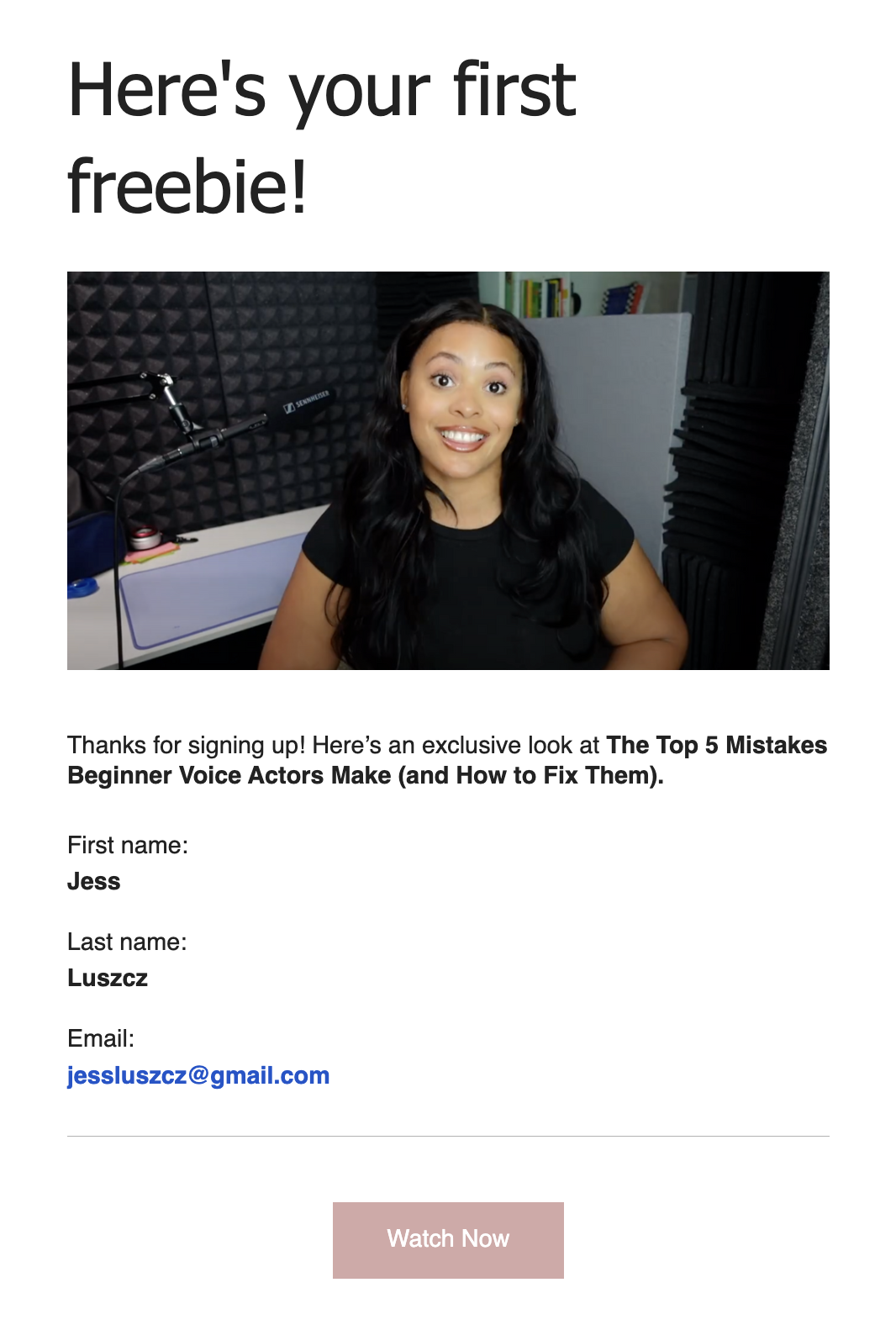 Lead magnet freebie designed to grow the client's email list.